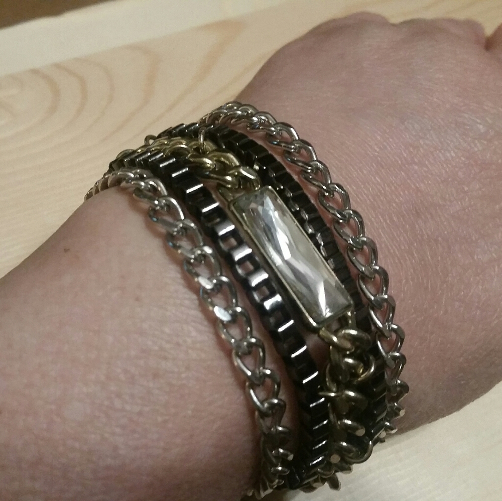 Berry Multi-Chain, Multi-Texture Bracelet